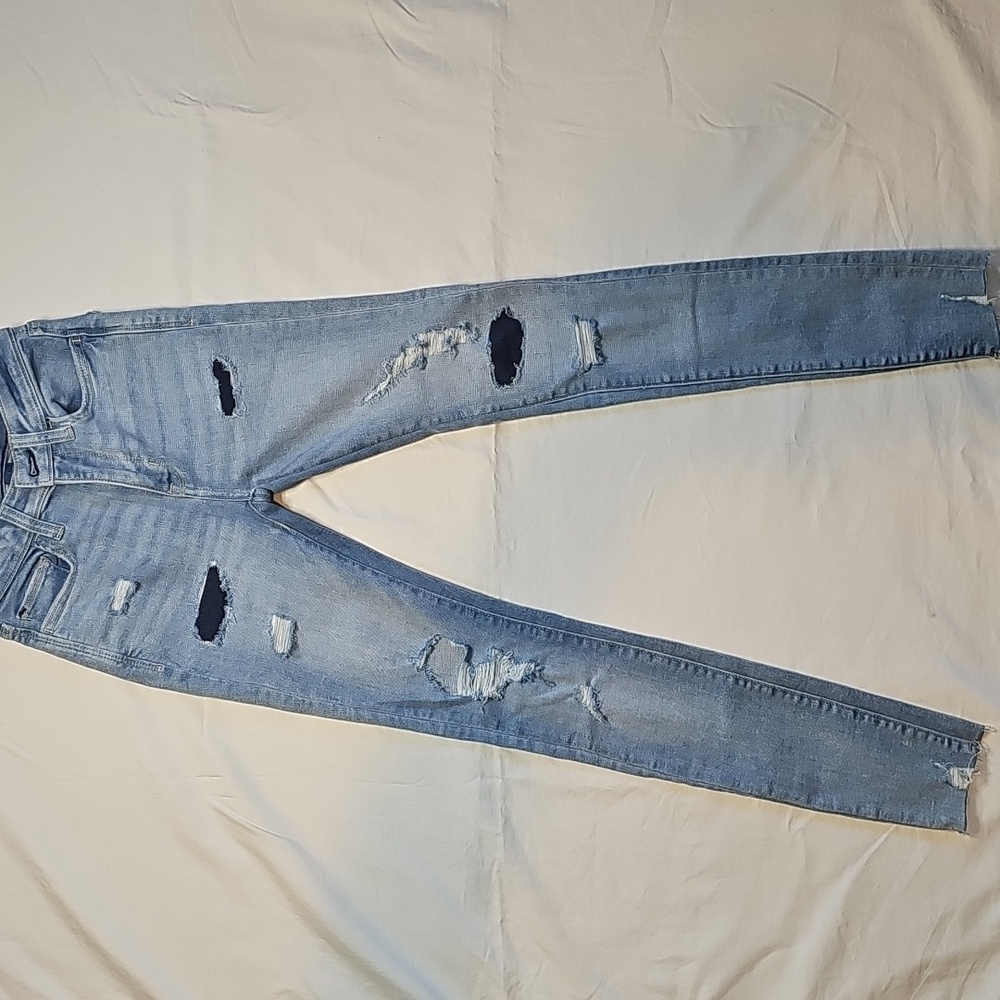 Arizona Hi-Rise Skinny Size 1 Distressed Light Blue Women's Jeans